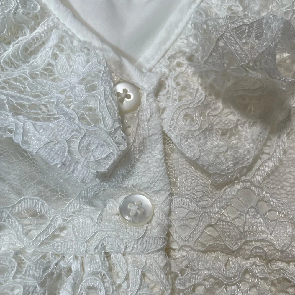 Laura Ashley London Baby Girl's White Floral Lace Ball Gown Dress 12m Easter